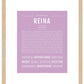 Reina | Name Art Print