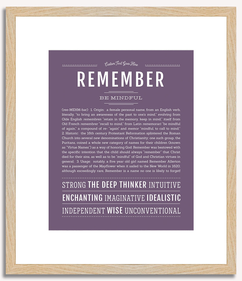 Remember | Name Art Print