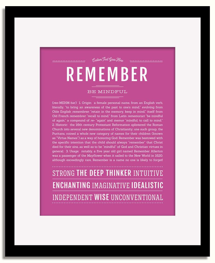 Frame Options | Dark Pink | Black Frame, Matted