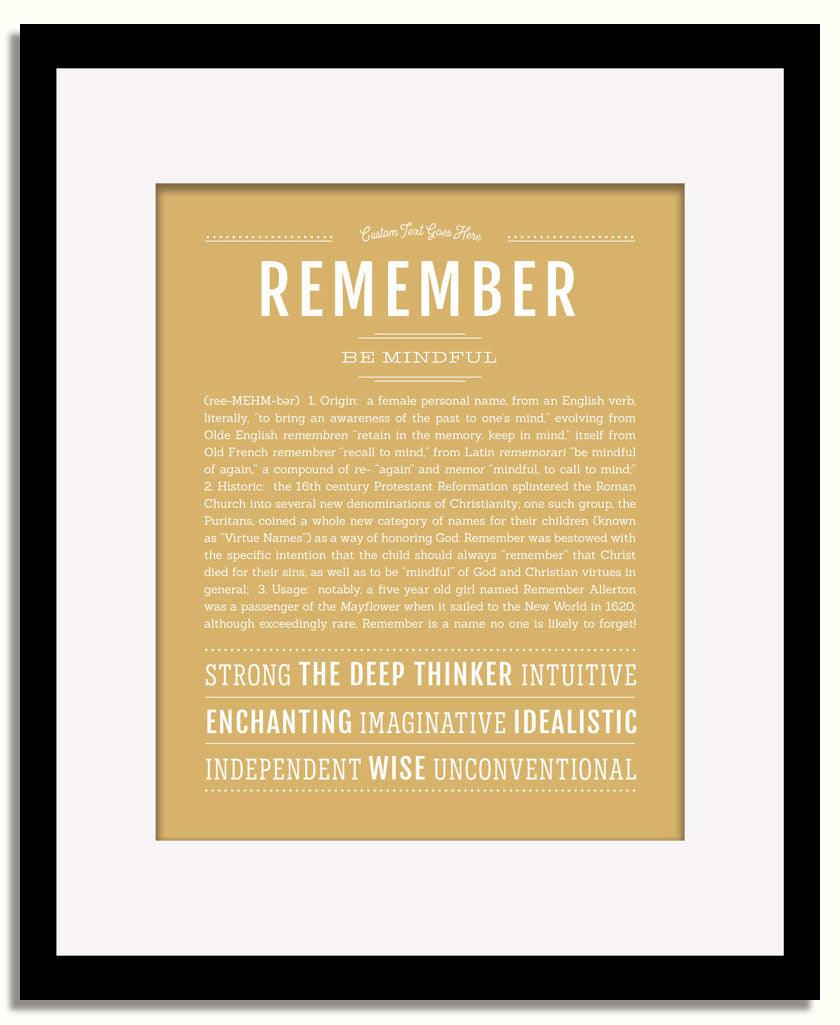 Frame Options | Matte Gold | Black Frame, Matted