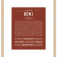 Remi (female) | Name Art Print