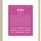 Remi (female) | Name Art Print