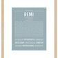 Remi (female) | Name Art Print