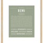 Remi (female) | Name Art Print