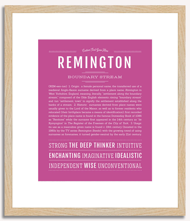 Remington (male) | Name Art Print