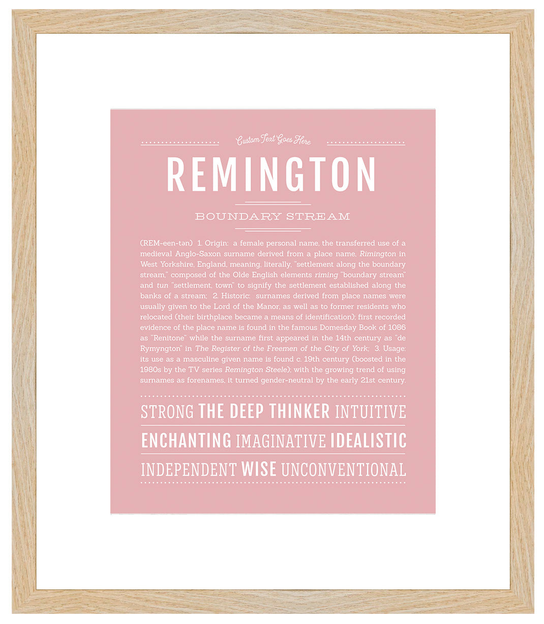 Remington (male) | Name Art Print