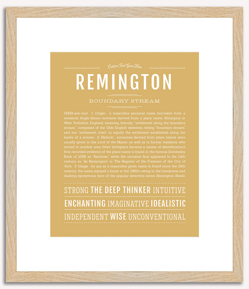 Remington (male) | Name Art Print