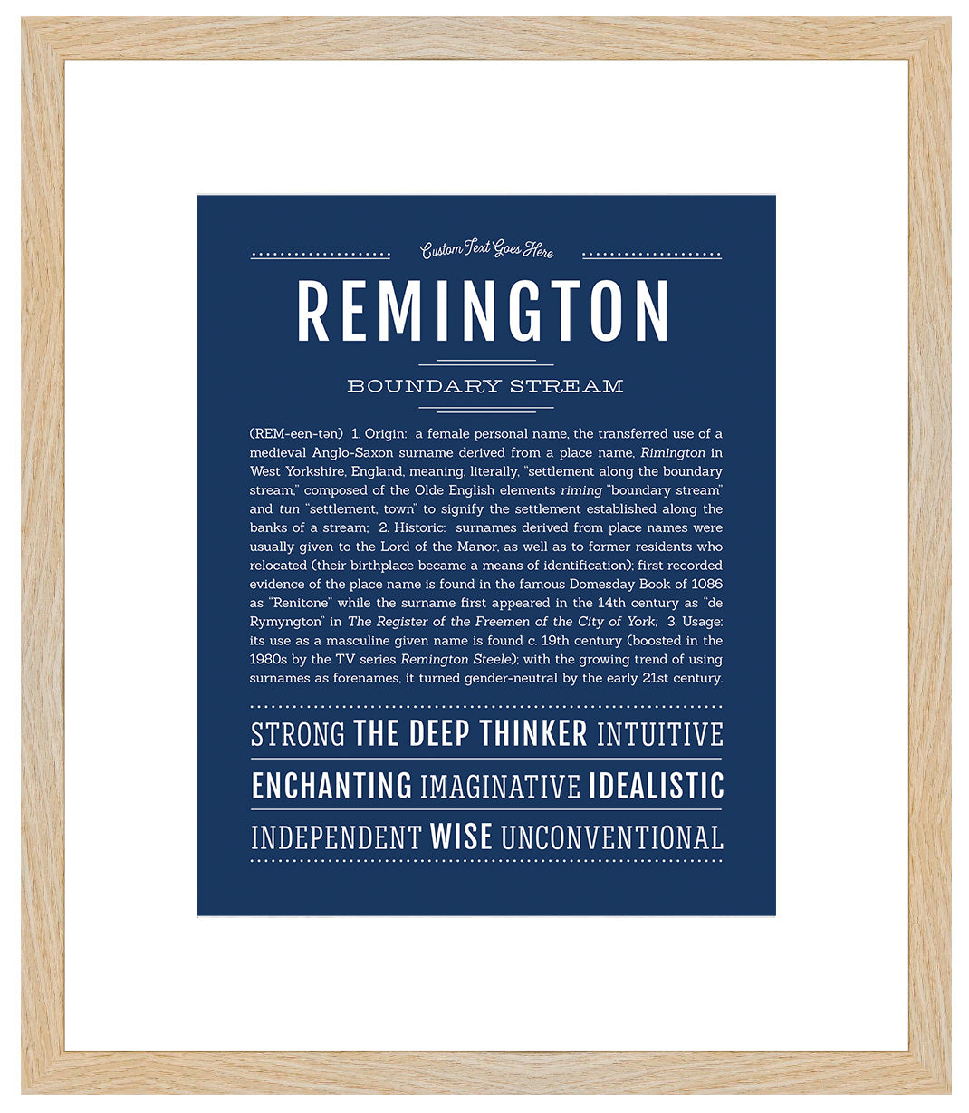 Remington (male) | Name Art Print