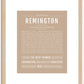 Remington (male) | Name Art Print