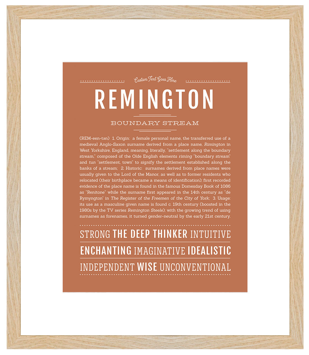 Remington (male) | Name Art Print