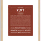 Remy (male) | Name Art Print