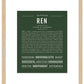 Ren (female) | Name Art Print