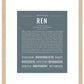 Ren (female) | Name Art Print