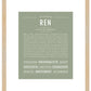 Ren (female) | Name Art Print