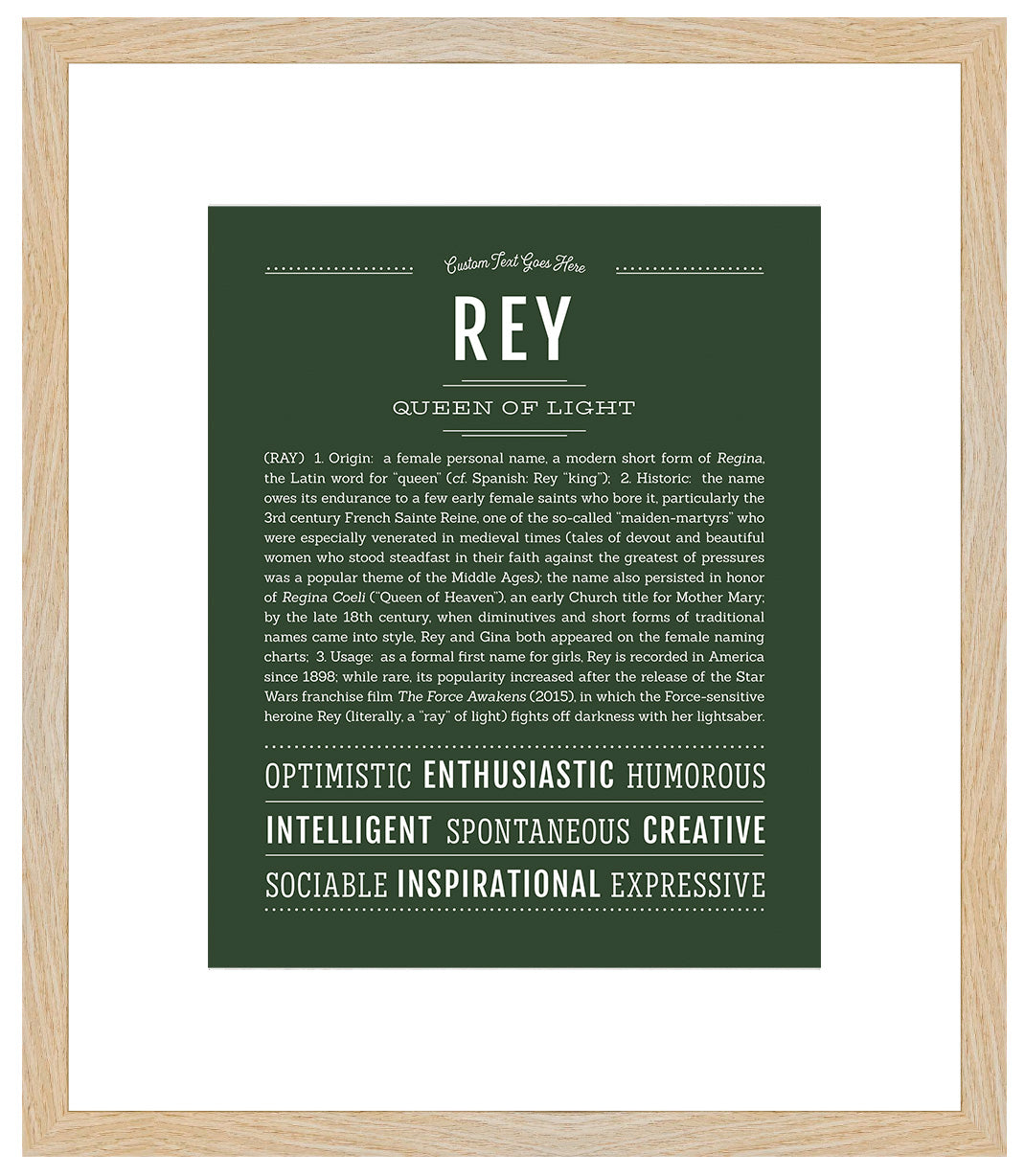 Rey (female) | Name Art Print