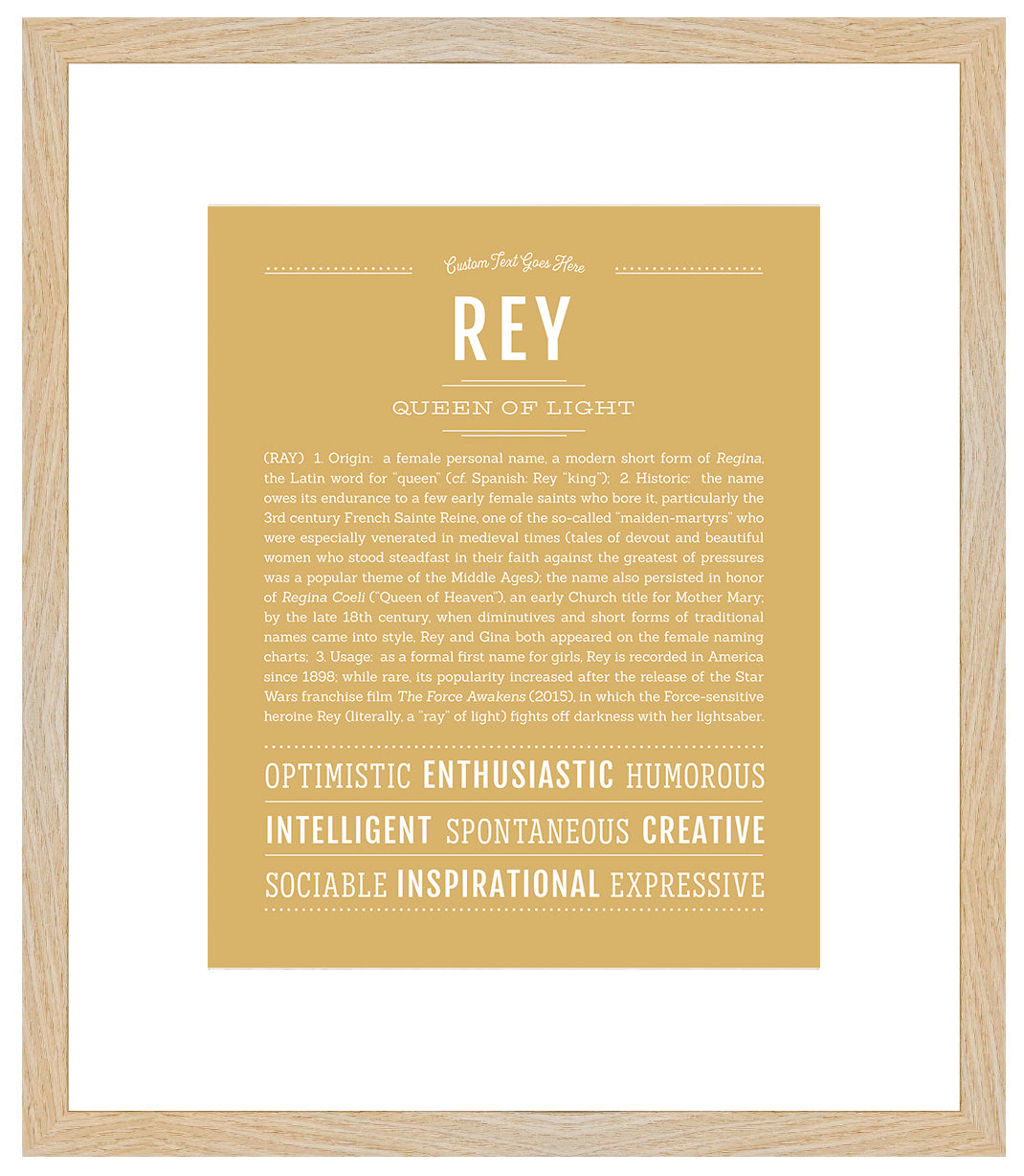 Rey (female) | Name Art Print