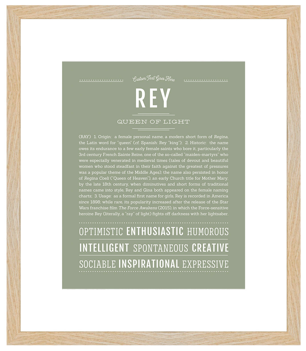 Rey (female) | Name Art Print