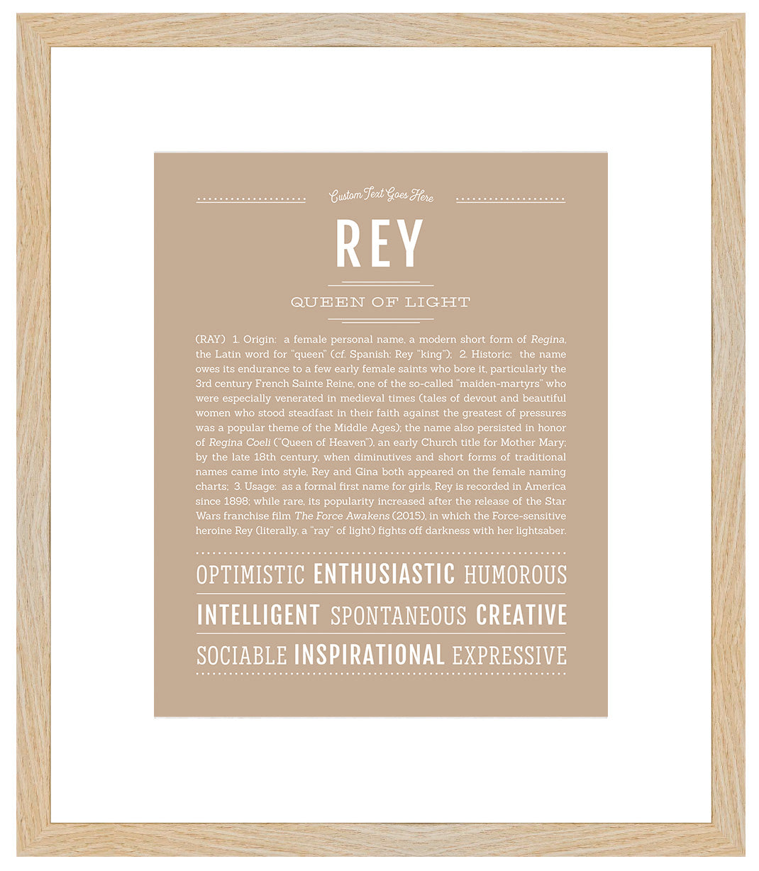 Rey (female) | Name Art Print