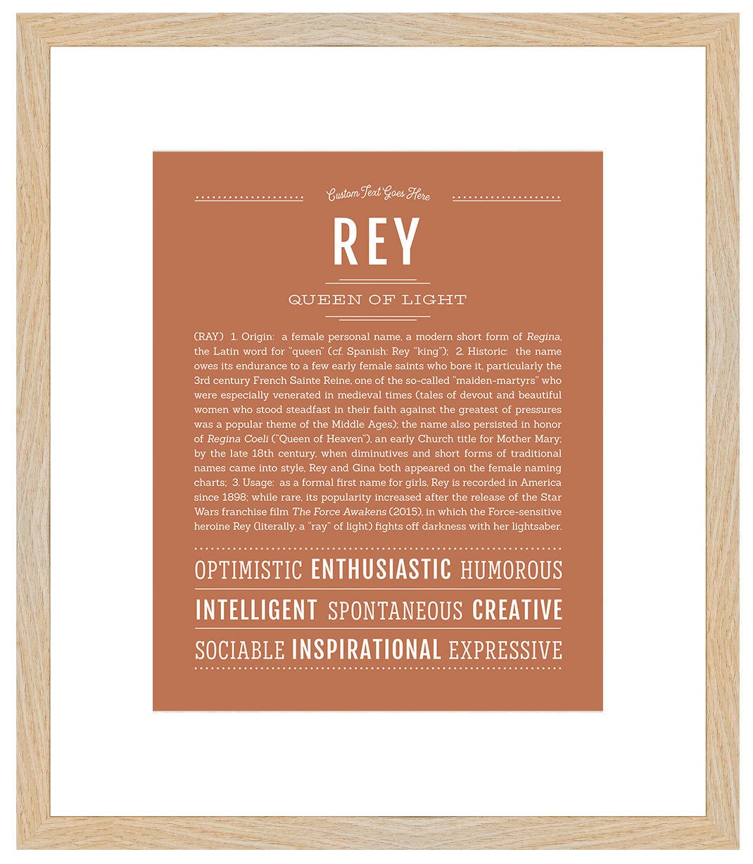 Rey (female) | Name Art Print