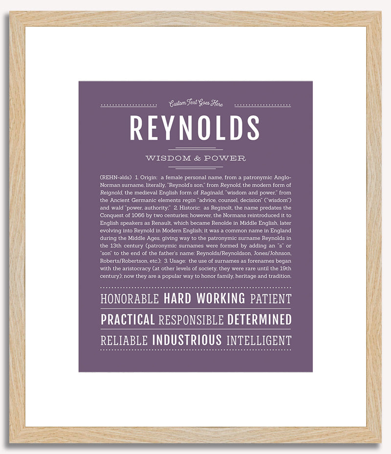 Reynolds (male) | Name Art Print