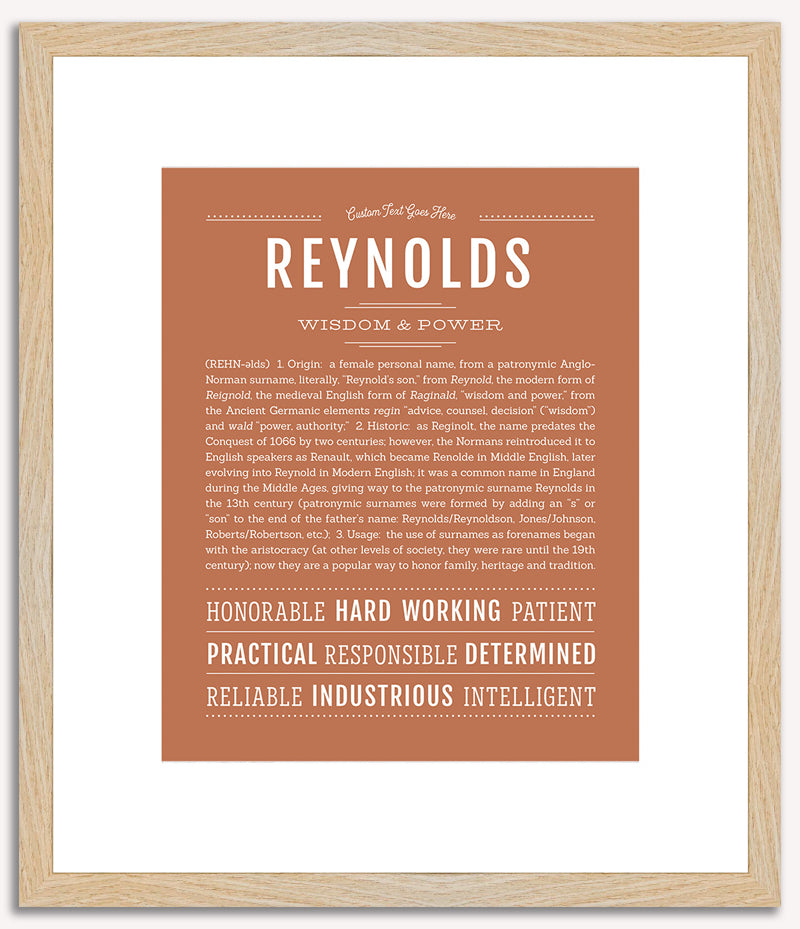 Reynolds (male) | Name Art Print