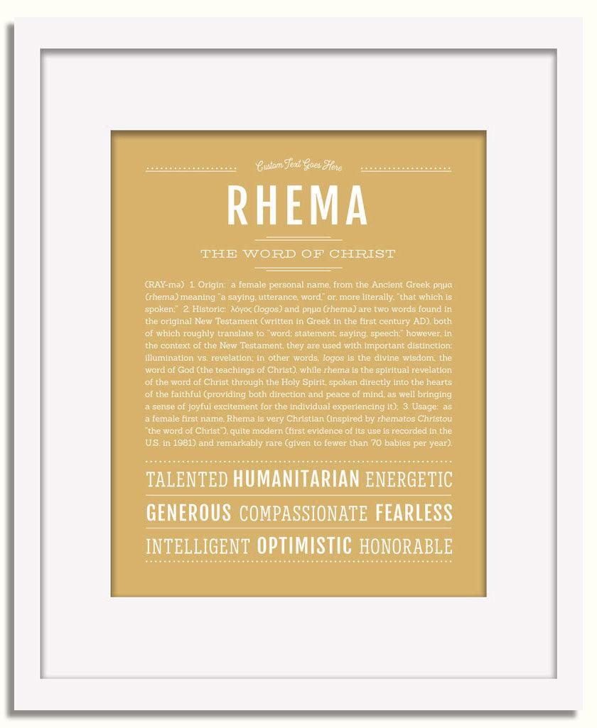 Frame Options | Matte Gold | White Frame, Matted