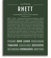 Spell Rhett Rhett Personalized Name Meaning Art Prints – Name Stories