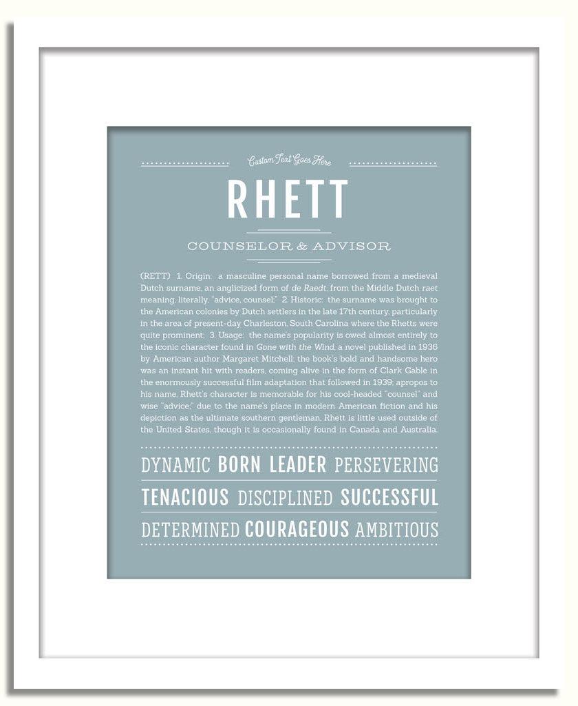 Rhett Personalized Name Meaning Art Prints – Name Stories