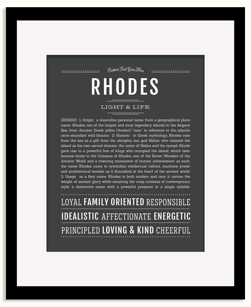 Frame Options | Charcoal Gray | Black Frame, Matted