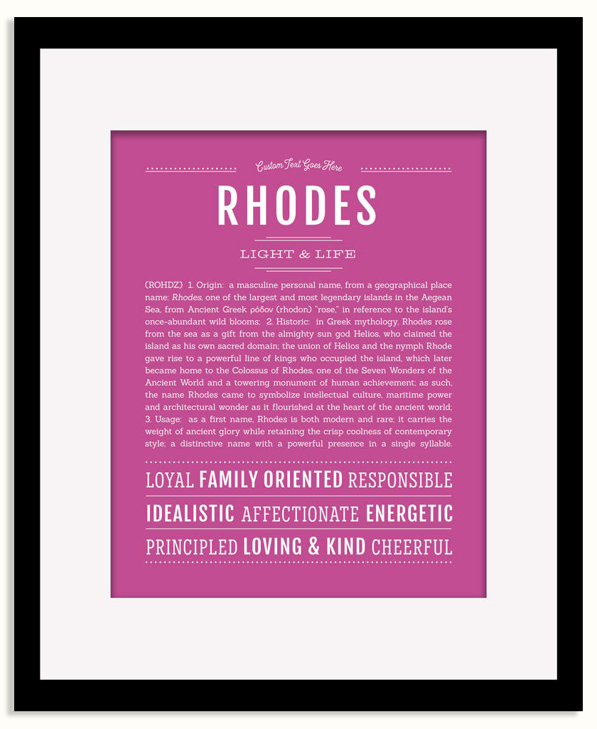 Frame Options | Dark Pink | Black Frame, Matted