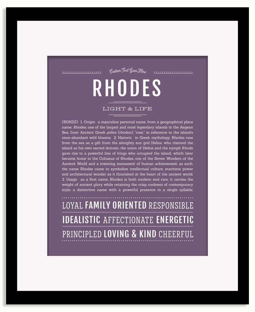 Frame Options | Deep Purple | Black Frame, Matted