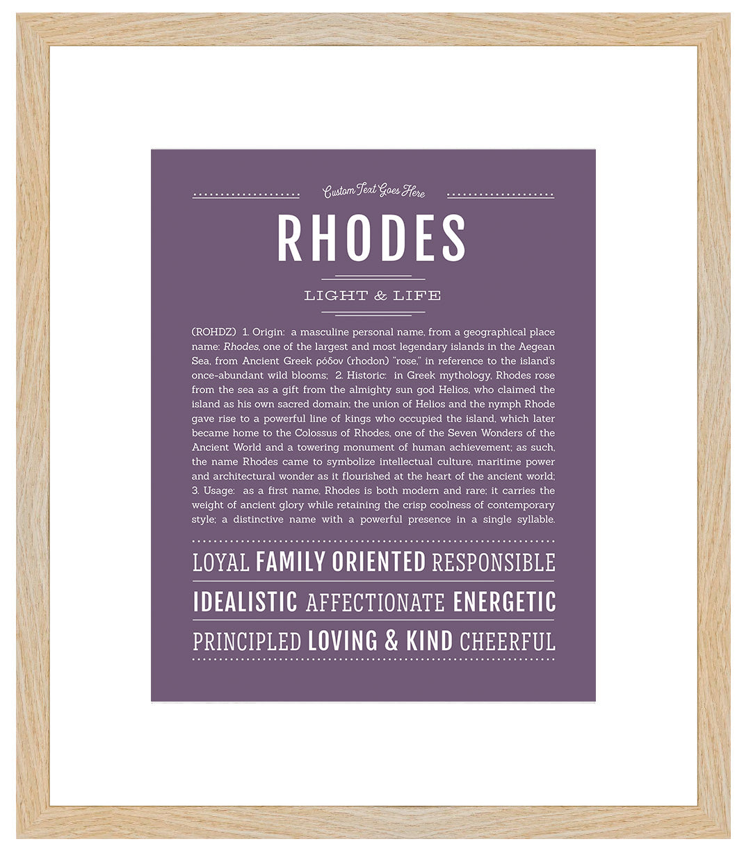 Frame Options | Deep Purple | Maple Frame, Matted