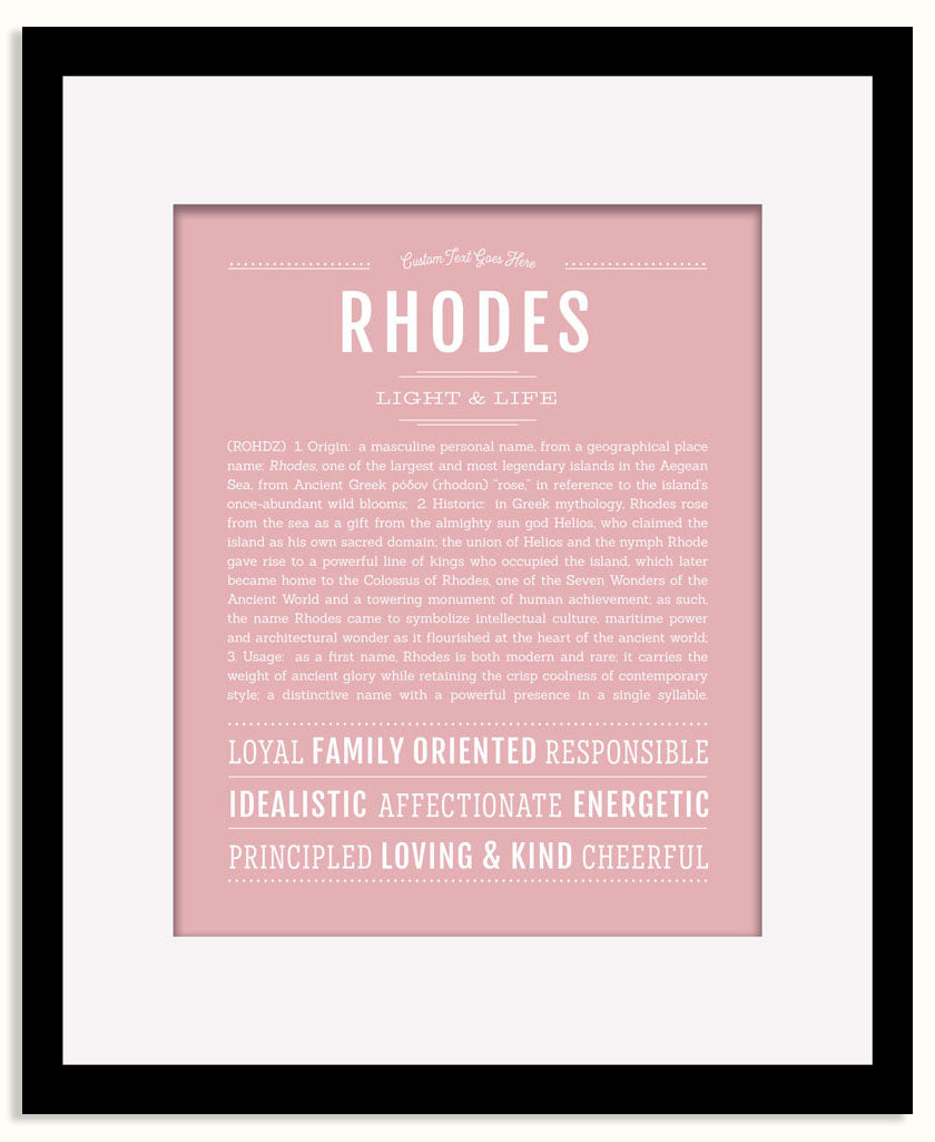 Frame Options | Dusty Rose | Black Frame, Matted