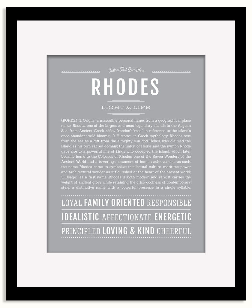 Frame Options | Light Gray | Black Frame, Matted