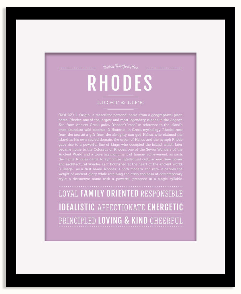 Frame Options | Lilac | Black Frame, Matted