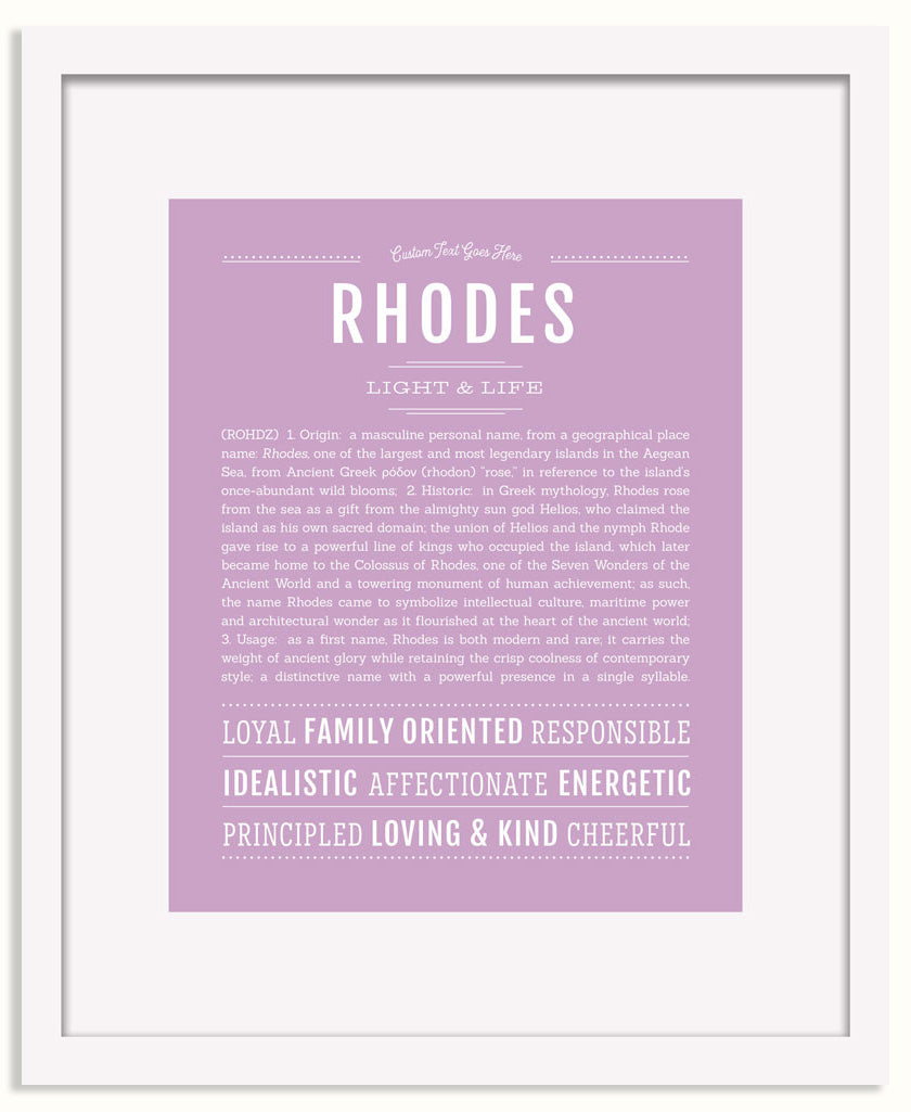 Frame Options | Lilac | White Frame, Matted