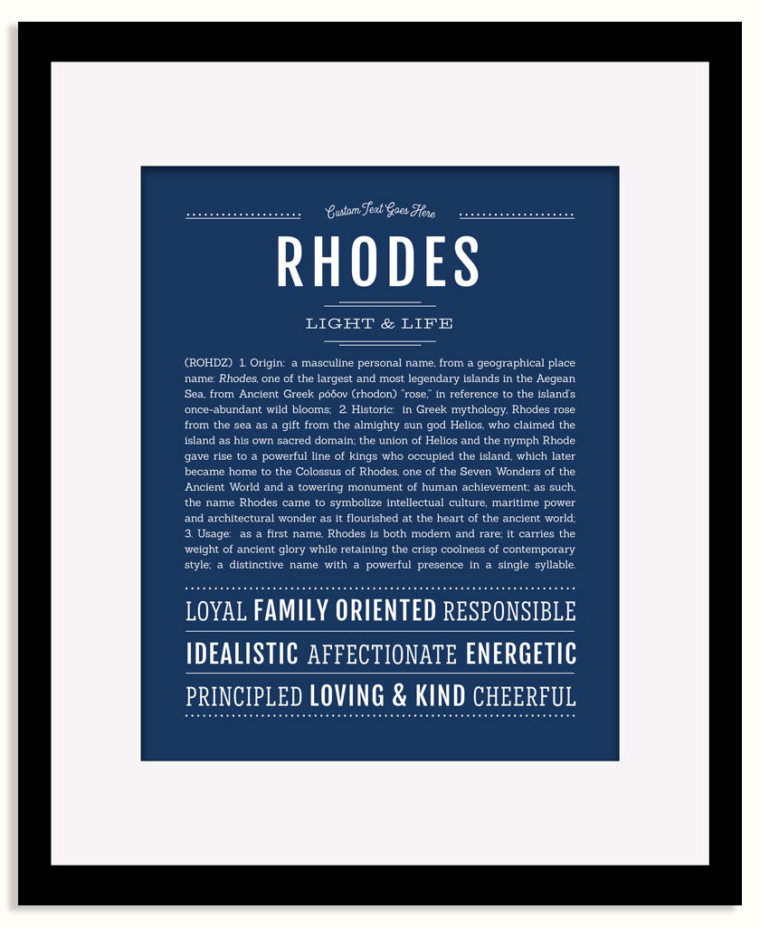 Frame Options | Midnight Blue | Black Frame, Matted