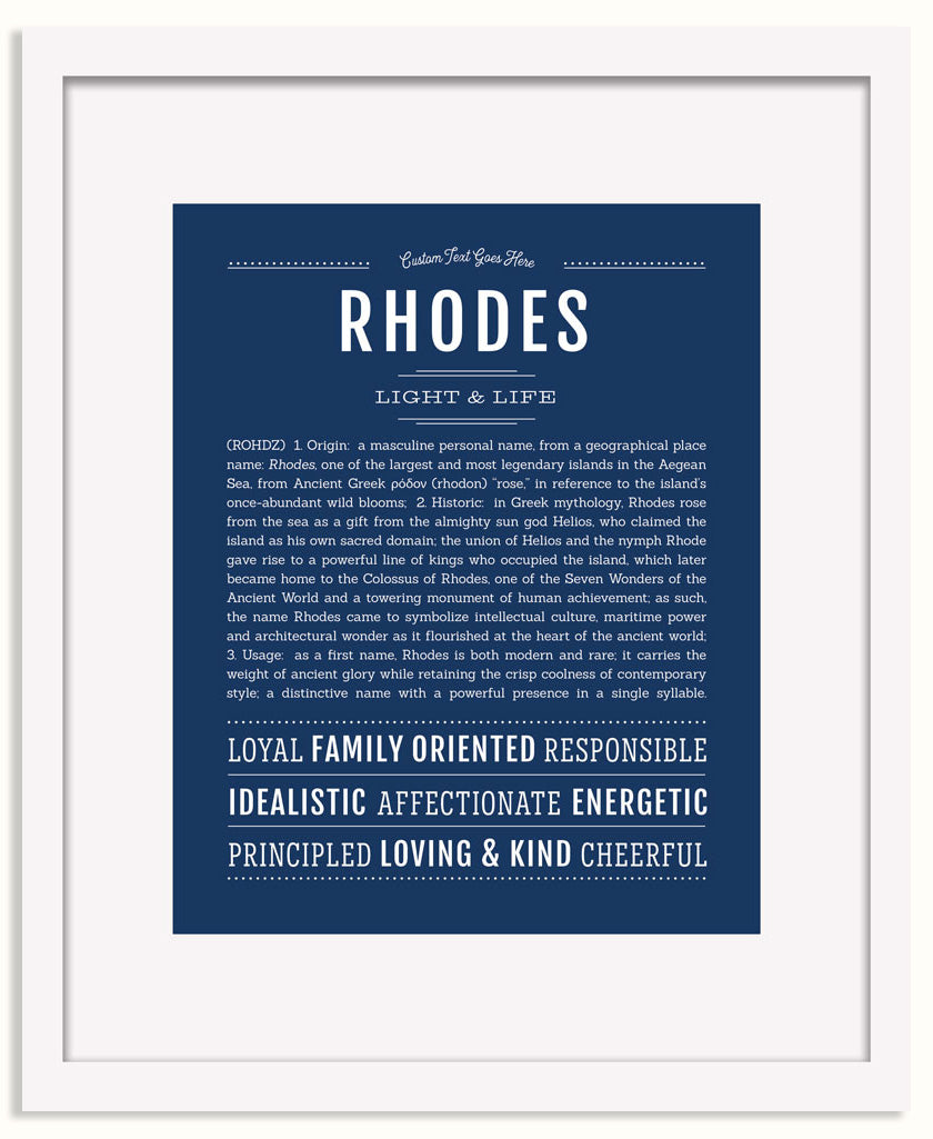 Frame Options | Midnight Blue | White Frame, Matted