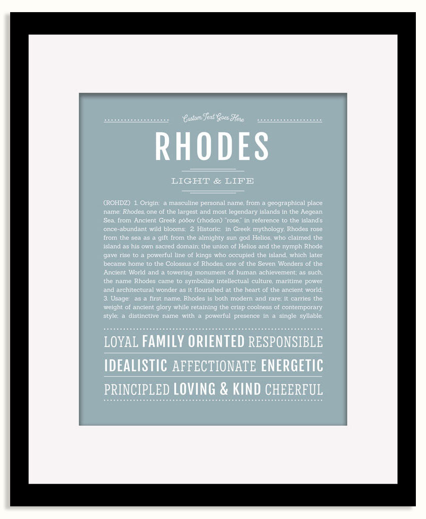 Frame Options | Powder Blue | Black Frame, Matted