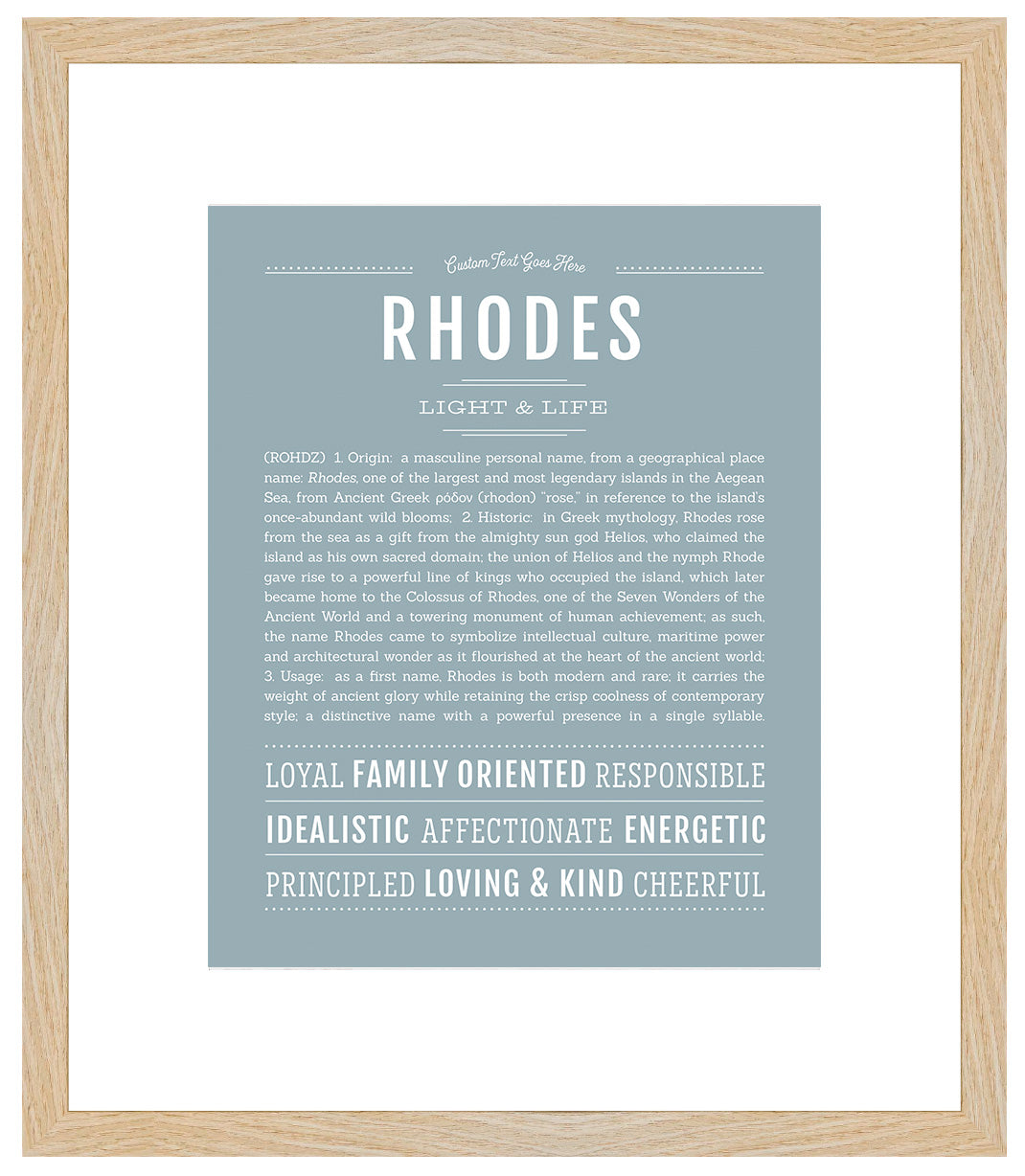 Frame Options | Powder Blue | Maple Frame, Matted