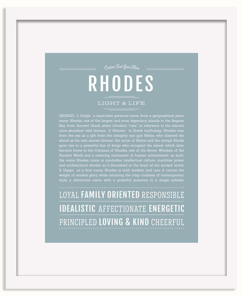 Frame Options | Powder Blue | White Frame, Matted