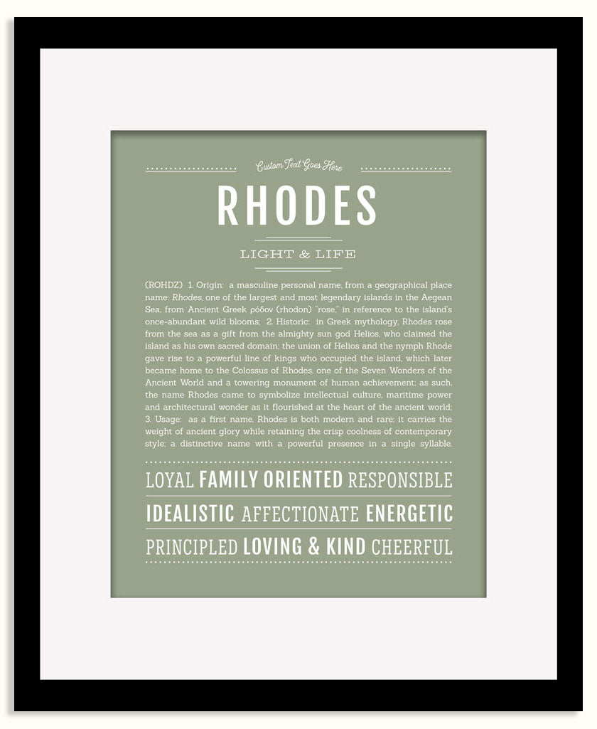 Frame Options | Sage | Black Frame, Matted