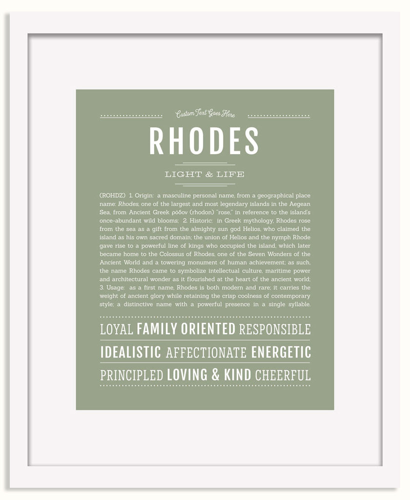 Frame Options | Sage | White Frame, Matted
