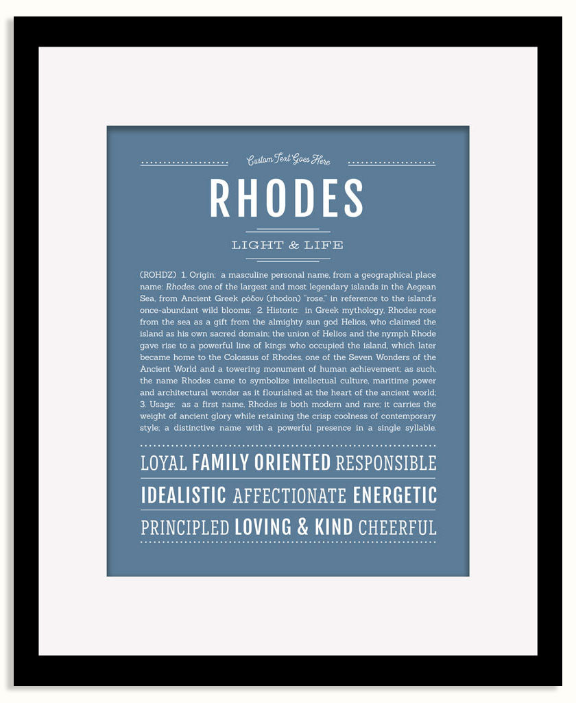 Frame Options | Steele Blue | Black Frame, Matted