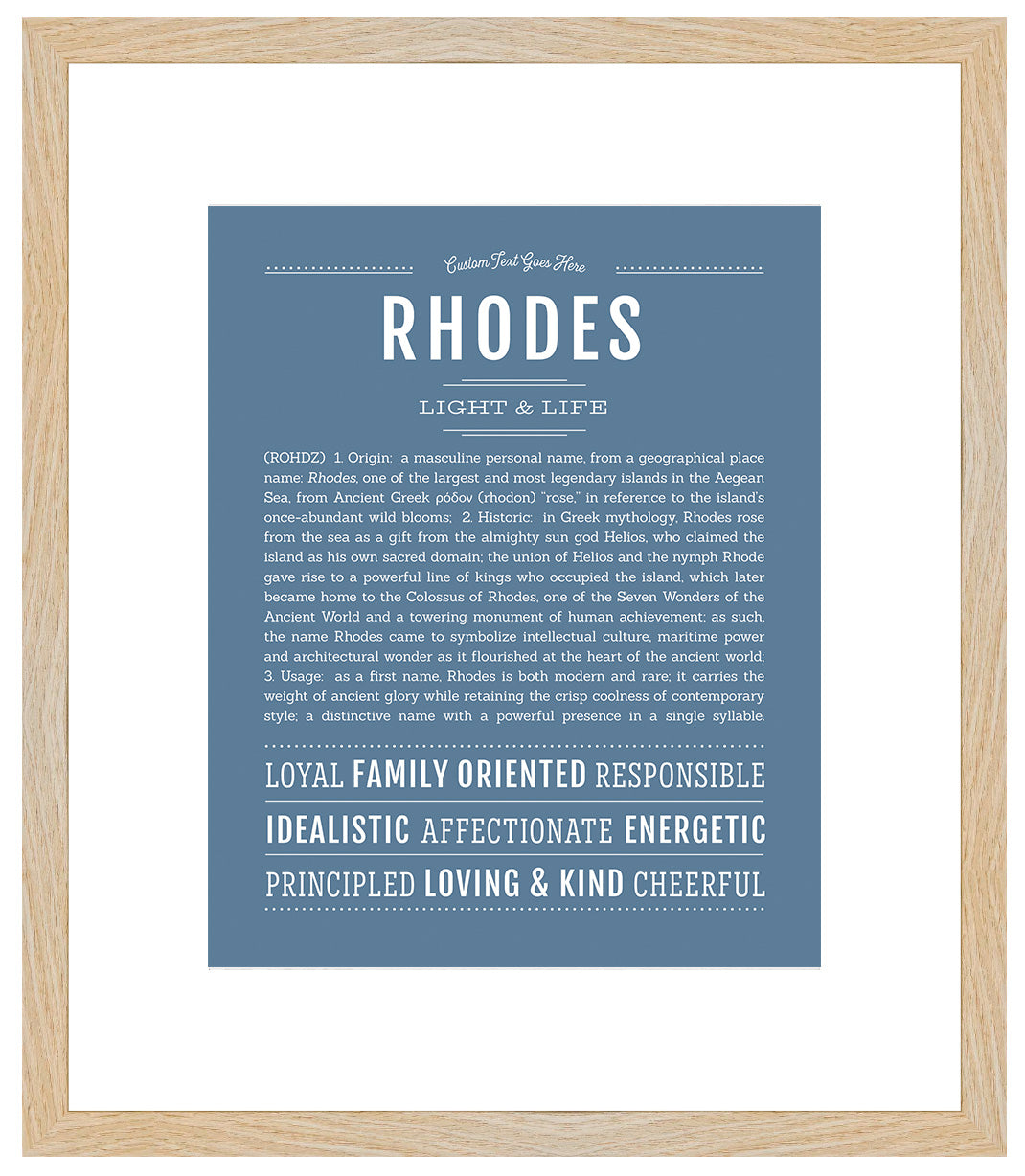 Frame Options | Steele Blue | Maple Frame, Matted