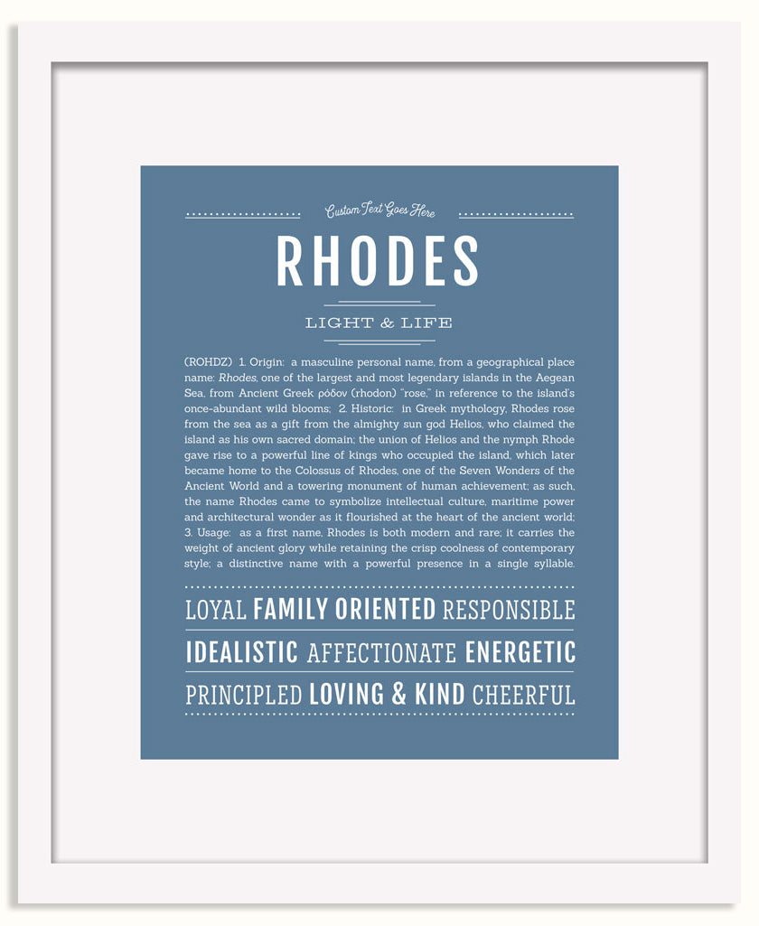 Frame Options | Steele Blue | White Frame, Matted