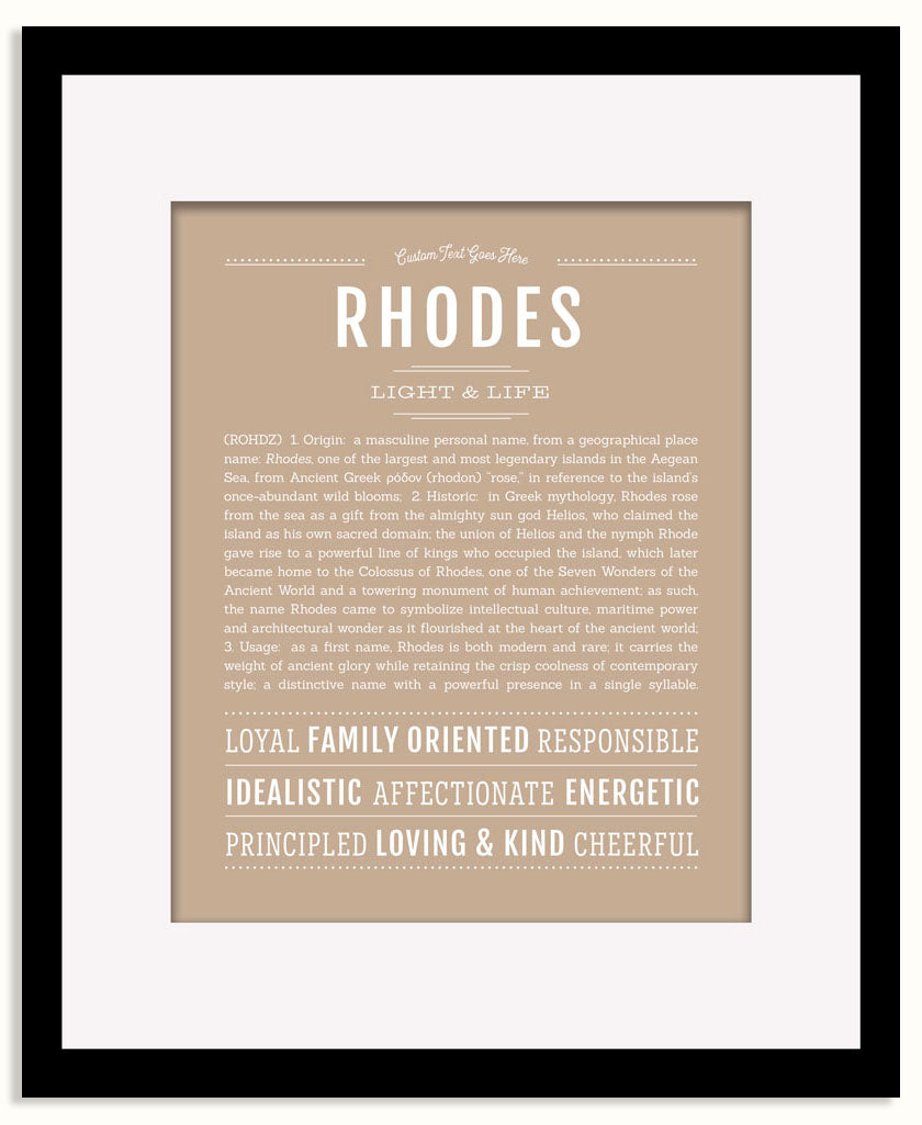 Frame Options | Tan | Black Frame, Matted