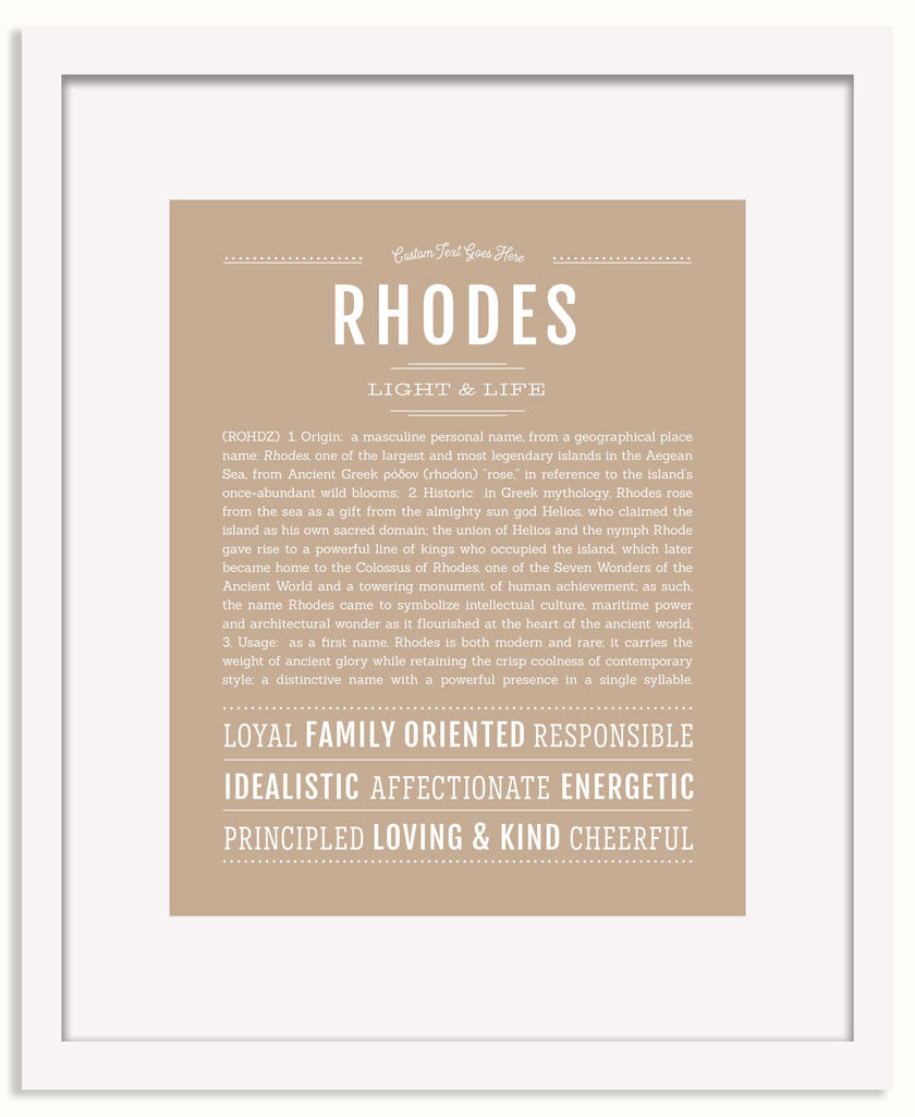 Frame Options | Tan | White Frame, Matted