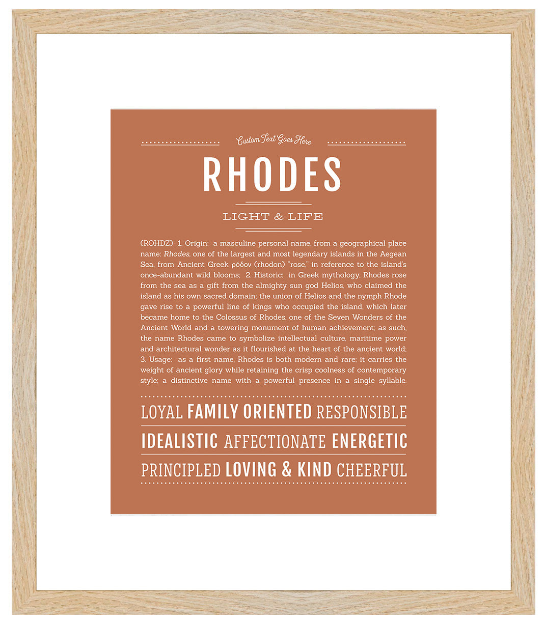 Frame Options | Terra Cotta | Maple Frame, Matted