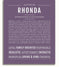 Rhonda Personalized Name Meaning Art Prints – Name Stories